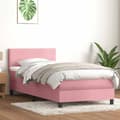 Miniatyrbild 1 av 2: Ramsäng med madrass rosa 100x220 cm sammet