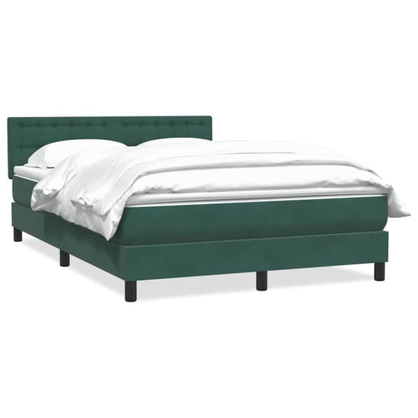 Ramsäng med madrass mörkgrönt 140x210 cm sammet