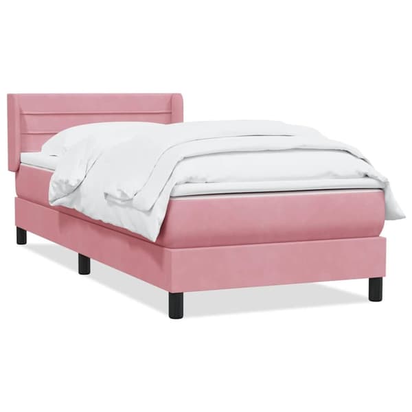 Ramsäng med madrass rosa 100x220 cm sammet