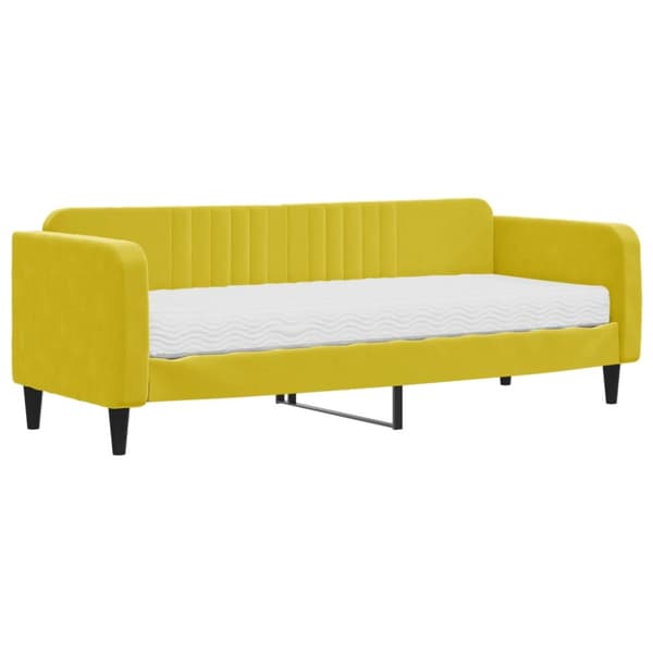 Dagbädd med madrass gul 80x200 cm sammet