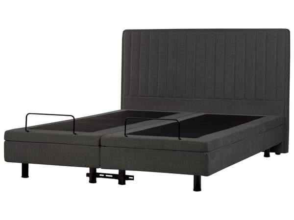 Elektrisk Seng Mørkegrå 180 x 200 cm Fjernkontroll Justerbar Stoffpolstring