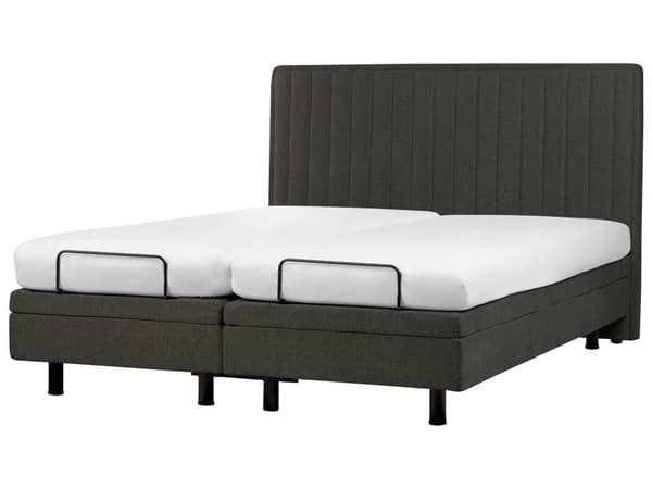 Elektrisk Seng Mørkegrå 180 x 200 cm Fjernkontroll Justerbar Stoffpolstring