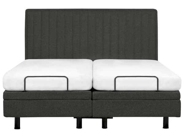 Elektrisk Seng Mørkegrå 180 x 200 cm Fjernkontroll Justerbar Stoffpolstring