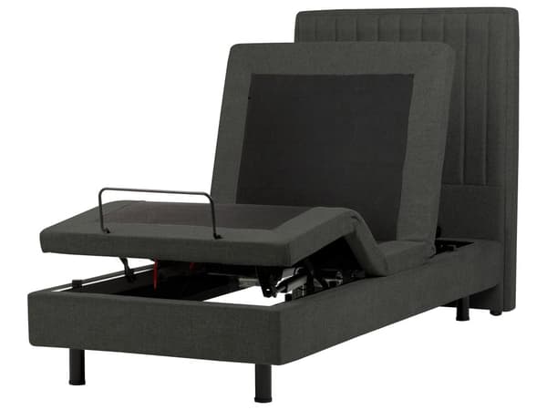 Elektrisk Seng Mørkegrå 90 x 200 cm Fjernkontroll Justerbar Stoffpolstring
