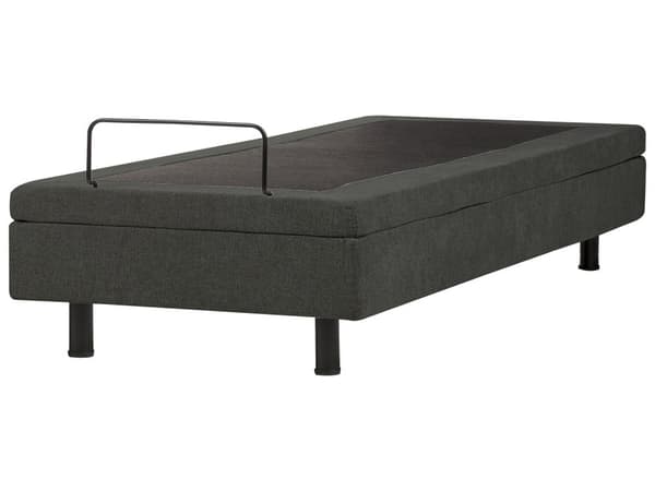 Elektrisk Seng Mørkegrå Polyester 90 x 200 cm Fjernstyrt Justerbar Uten Sengegavl
