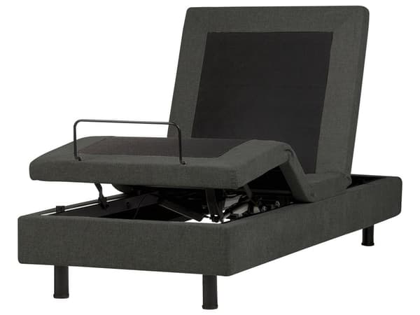Elektrisk Seng Mørkegrå Polyester 90 x 200 cm Fjernstyrt Justerbar Uten Sengegavl