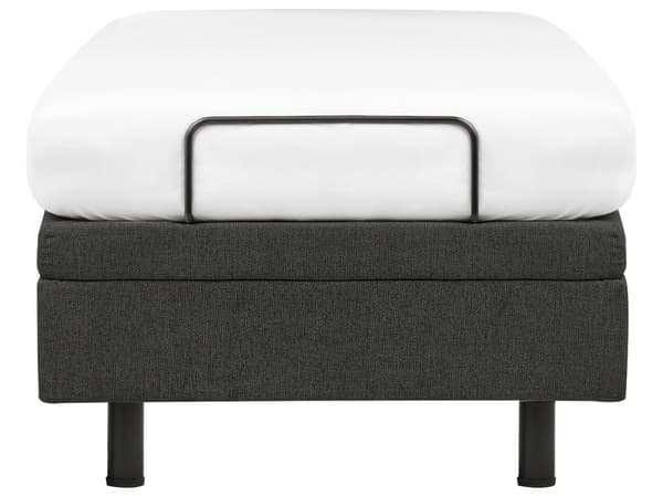Elektrisk Seng Mørkegrå Polyester 90 x 200 cm Fjernstyrt Justerbar Uten Sengegavl