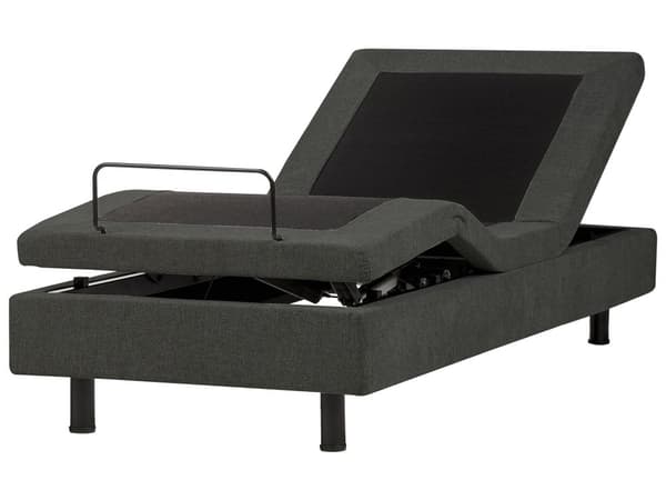 Elektrisk Seng Mørkegrå Polyester 90 x 200 cm Fjernstyrt Justerbar Uten Sengegavl
