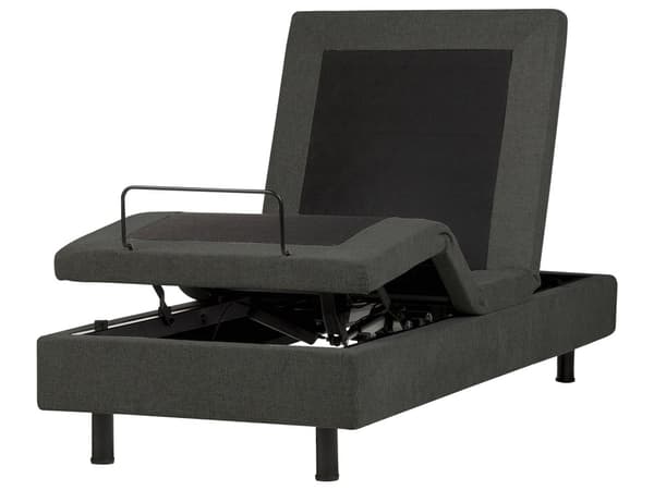 Elektrisk Seng Mørkegrå Polyester 80 x 200 cm Fjernstyrt Justerbar Uten Sengegavl