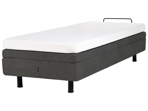 Elektrisk Seng Mørkegrå Polyester 80 x 200 cm Fjernstyrt Justerbar Uten Sengegavl