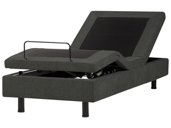 Elektrisk Seng Mørkegrå Polyester 80 x 200 cm Fjernstyrt Justerbar Uten Sengegavl