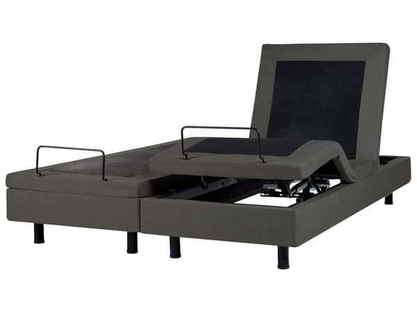 Elektrisk Seng Lys Grå Polyester 180 x 200 cm Fjernstyrt Justerbar Uten Sengegavl