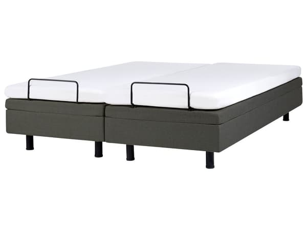 Elektrisk Seng Lys Grå Polyester 180 x 200 cm Fjernstyrt Justerbar Uten Sengegavl