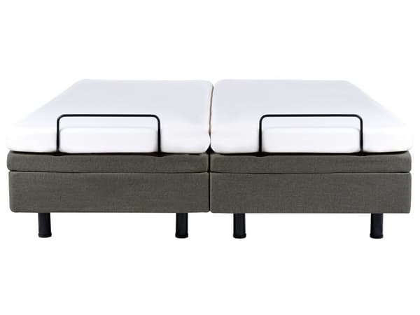 Elektrisk Seng Lys Grå Polyester 180 x 200 cm Fjernstyrt Justerbar Uten Sengegavl