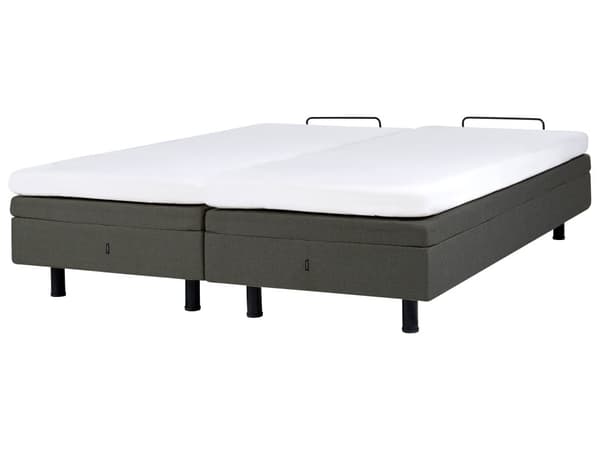 Elektrisk Seng Lys Grå Polyester 180 x 200 cm Fjernstyrt Justerbar Uten Sengegavl