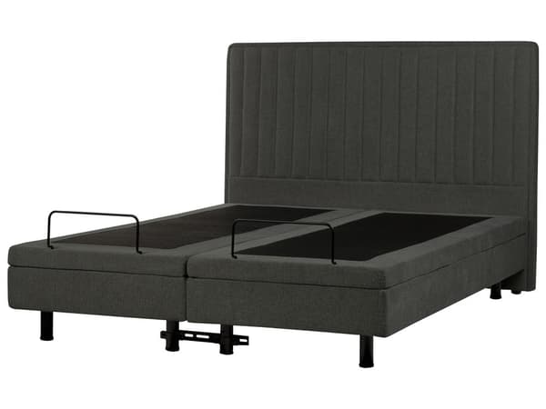 Elektrisk Seng Mørkegrå 160 x 200 cm Fjernkontroll Justerbar Stoffpolstring