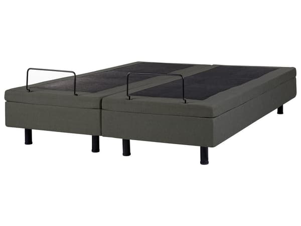 Elektrisk Seng Mørkegrå Polyester 160 x 200 cm Fjernstyrt Justerbar Uten Sengegavl
