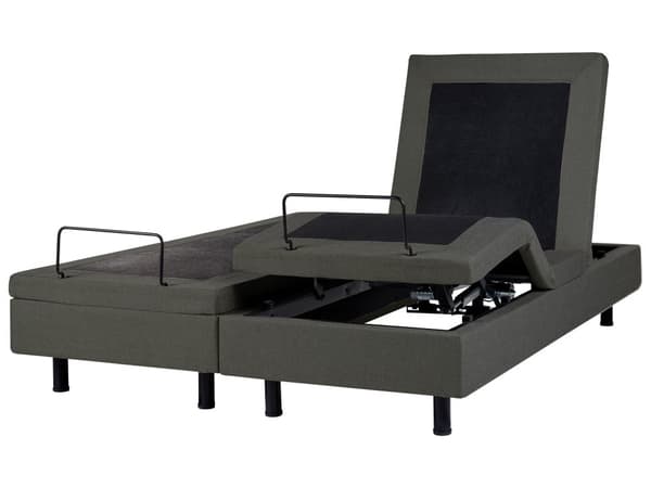Elektrisk Seng Mørkegrå Polyester 160 x 200 cm Fjernstyrt Justerbar Uten Sengegavl