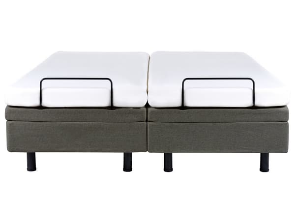 Elektrisk Seng Mørkegrå Polyester 160 x 200 cm Fjernstyrt Justerbar Uten Sengegavl