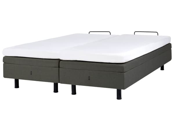 Elektrisk Seng Mørkegrå Polyester 160 x 200 cm Fjernstyrt Justerbar Uten Sengegavl
