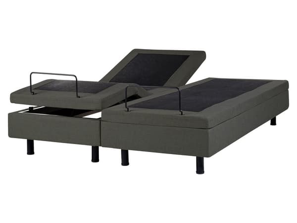 Elektrisk Seng Mørkegrå Polyester 160 x 200 cm Fjernstyrt Justerbar Uten Sengegavl