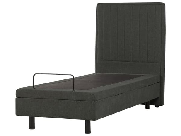 Elektrisk Seng Mørkegrå 80 x 200 cm Fjernkontroll Justerbar Stoffpolstring