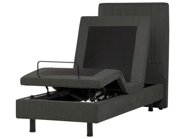 Elektrisk Seng Mørkegrå 80 x 200 cm Fjernkontroll Justerbar Stoffpolstring