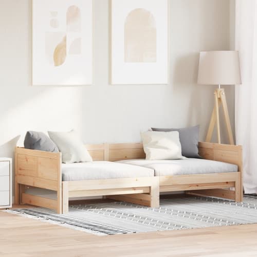 Utdragbar Dagbädd 90x200 cm Massivt Trä Tall