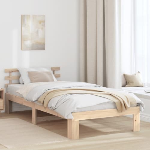 Sängram i Tallträ Naturlig trä Massivt tallträ 90 x 190 cm
