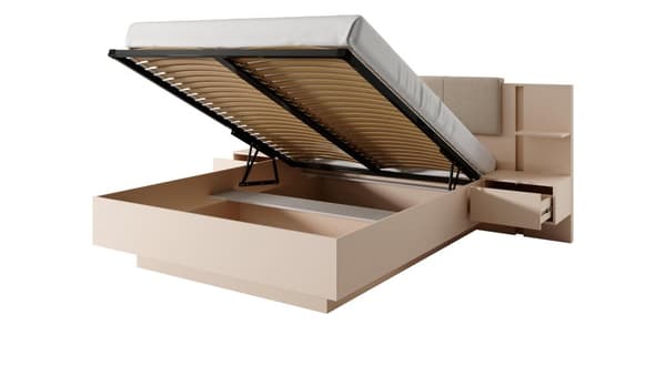 FURNLUX SÄNGRAM DAST BEIGE & SVART 160x200CM