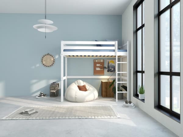 FURNLUX HØJSENG NORDIC DREAM HVID 90X200CM