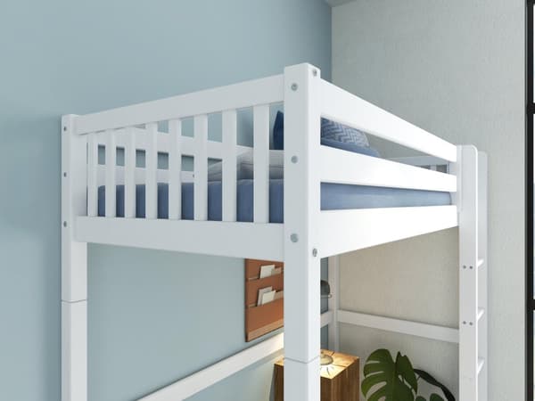 FURNLUX HØJSENG NORDIC DREAM HVID 90X200CM