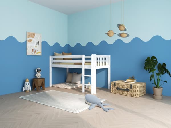 FURNLUX HØJSENG NORDIC DREAM HVID 90X200CM