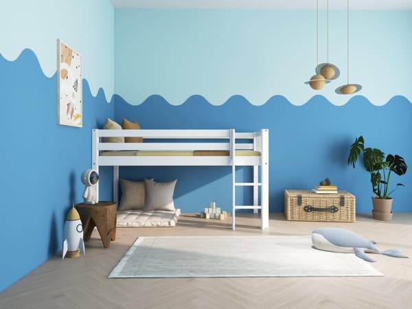 FURNLUX HØJSENG NORDIC DREAM HVID 90X200CM