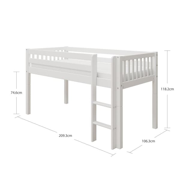 FURNLUX HØJSENG NORDIC DREAM HVID 90X200CM