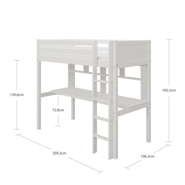 FURNLUX LOFTSÄNG NORDIC ROMANTIC VIT 90X200CM