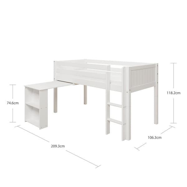 FURNLUX LOFTSÄNG NORDIC ROMANTIC VIT 90X200CM