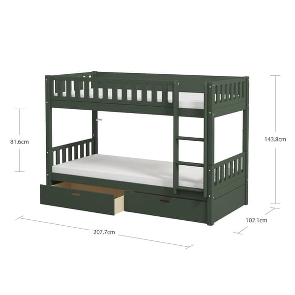 FURNLUX VÅNINGSSÄNG VIGGO GRÖN 90X200CM