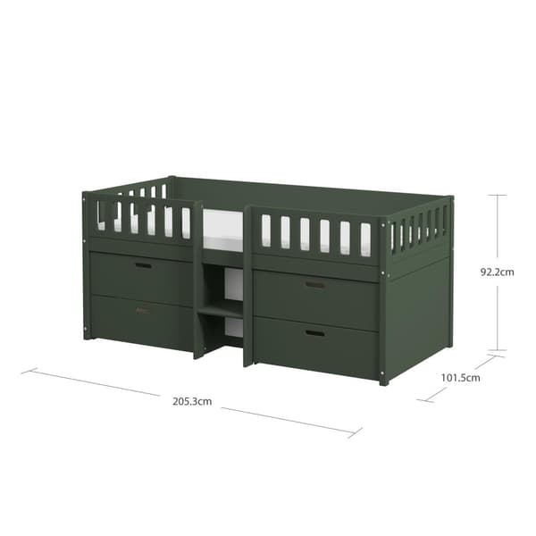 FURNLUX BARN ENKELSÄNG VIGGO GRÖN 90X200CM