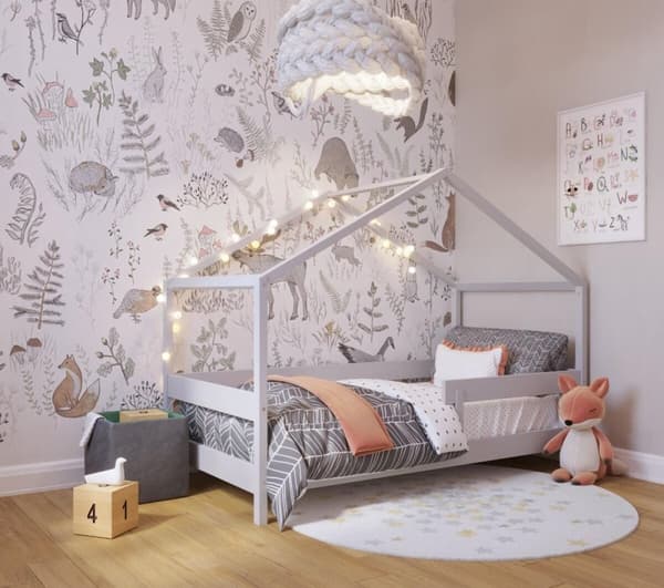 FURNLUX HOUSE BED HYTTE LIGHT GREY 80X160CM