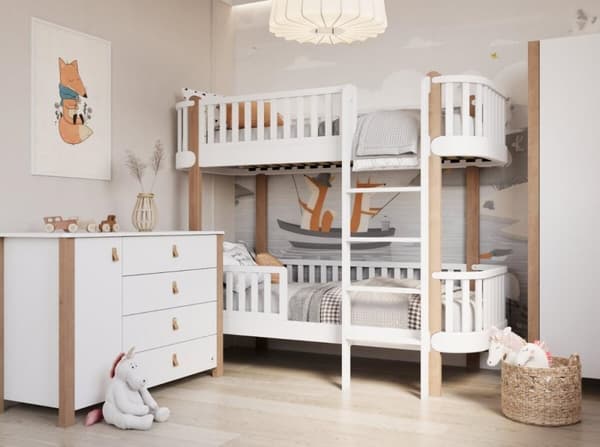 FURNLUX VÅNINGSSÄNG ETUDE BEIGE & VIT 80X190CM