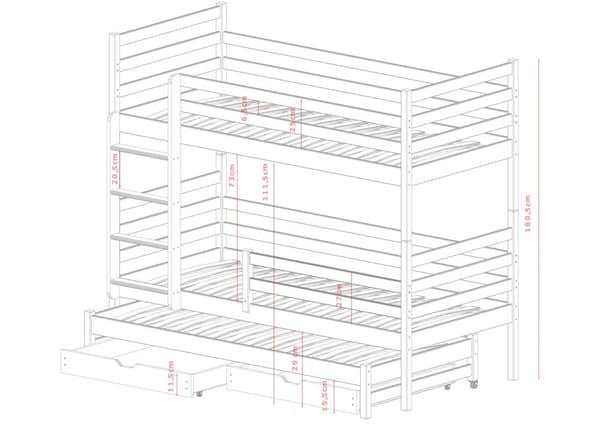 FURNLUX BUNKSÄNG LUK VIT 90x200CM