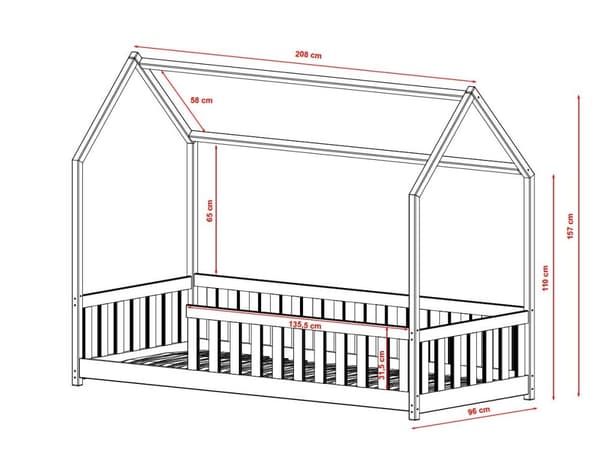 FURNLUX HOUSE SÄNG NOAH VIT 90x200CM