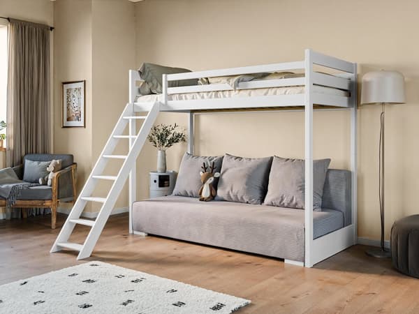 FURNLUX BUNKBOD SOFINO RÖK & VIT 90x200CM