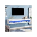 Miniatyrbild 4 av 6: TV-möbel med LED-belysning, vit, 140x40x30,5 cm, vit