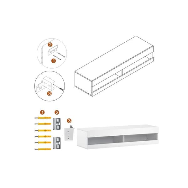 TV-möbel med LED-belysning, vit, 140x40x30,5 cm, vit