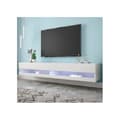 Miniatyrbild 2 av 6: TV-möbel med LED-belysning, vit, 140x40x30,5 cm, vit