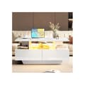Miniatyrbild 3 av 6: Elegant soffbord 90x55x41 cm med LED-belysning och 2 lådor, max. last 30 kg