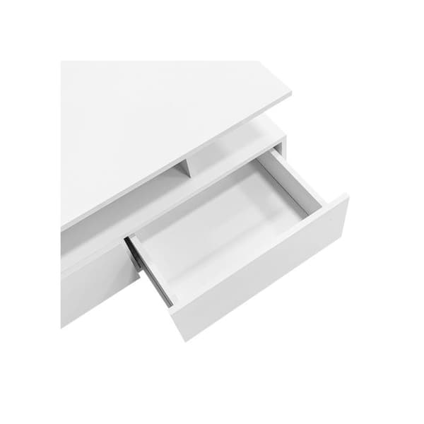 Elegant soffbord 90x55x41 cm med LED-belysning och 2 lådor, max. last 30 kg