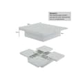 Miniatyrbild 6 av 6: Modern kvadratisk vit soffbord marmor-effekt 90 x 90 x 25 cm - 4 lådor, utdragbar skiva, max. belastning 30 kg